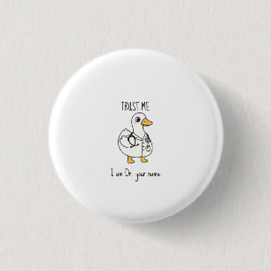 Personalized Doctor Duck 1 Inch Round Button