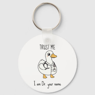 Personalized Doctor Duck Keychain