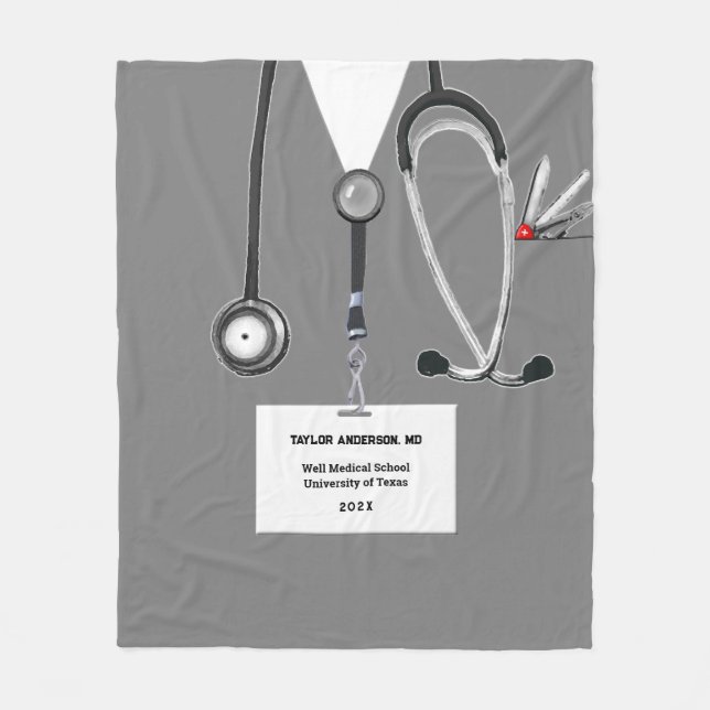 Personalized Doctor Fleece Blanket (Front)
