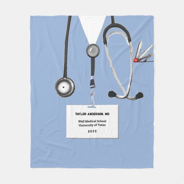 personalized doctor gift idea fleece blanket (Front)