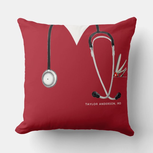 Personalized Doctor Gift Throw Pillow (Front)