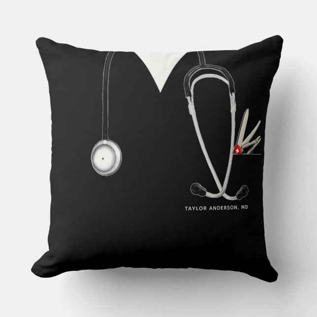 Personalized Doctor Gift Throw Pillow (Front)