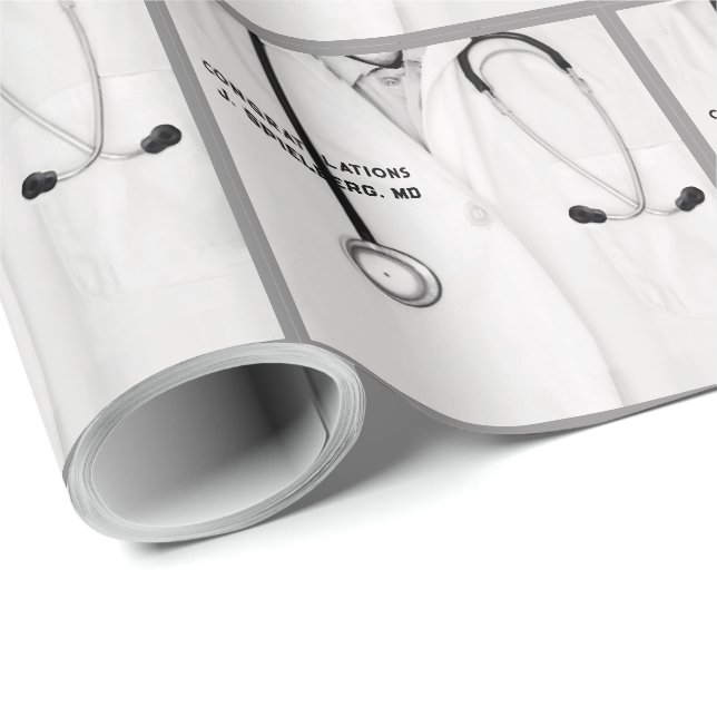 Personalized Doctor Gift Wrapping Paper (Roll Corner)