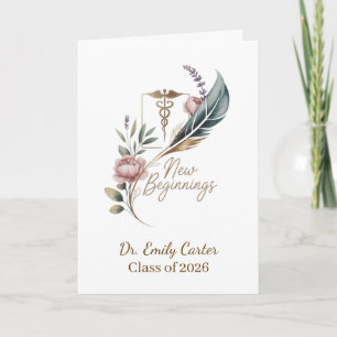 Personalized Doctor Graduation New Beginnings Card