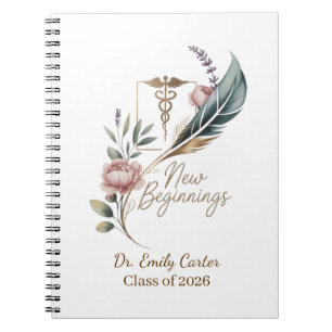 Personalized Doctor Graduation New Beginnings Notebook
