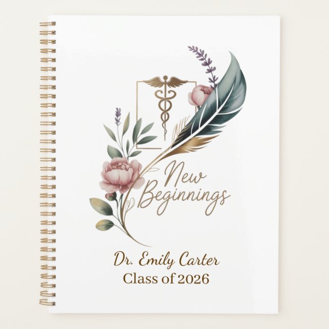 Personalized Doctor Graduation New Beginnings Planner (Front)