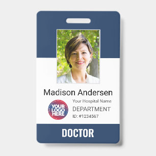 Personalized Doctor Logo, Barcode & Photo ID Badge