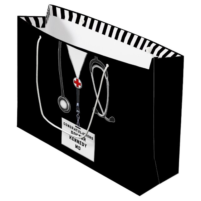 Personalized Doctor Medical School Large Gift Bag (Front Angled)