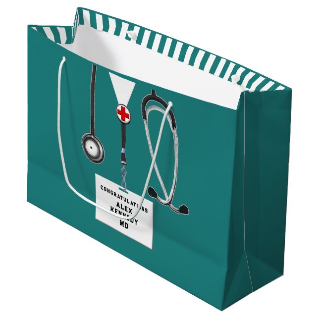 Personalized Doctor Medical School Large Gift Bag (Front Angled)