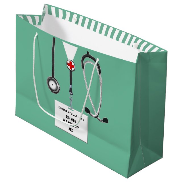 Personalized Doctor Medical School Large Gift Bag (Front Angled)