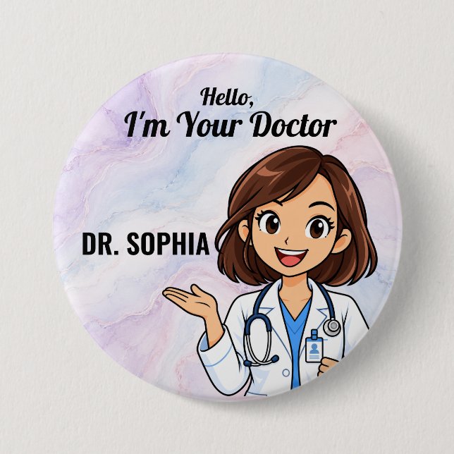 Personalized Doctor Name Button (Front)