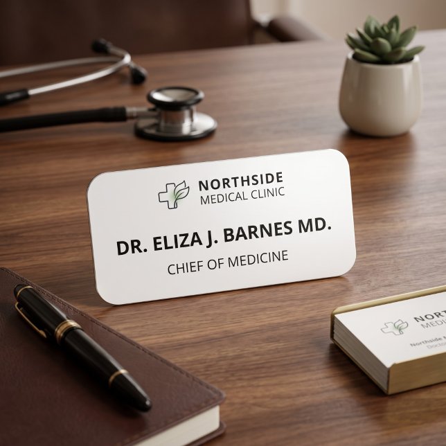 Personalized Doctor Name & Credentials Magnetic  Tag (Minimalist Medical Doctor Magnetic Name Badge Custom Staff Tag)