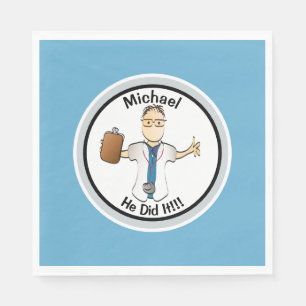 Personalized Doctor Nurse Graduation for Him Napkin
