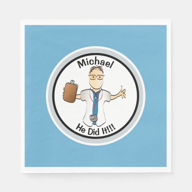Personalized Doctor Nurse Graduation for Him Napkin (Front)