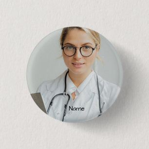Personalized Doctor Photo and Name  1 Inch Round Button