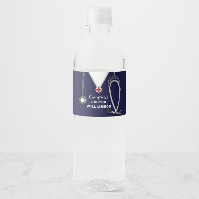 Personalized Doctor Water Bottle Label (Front)