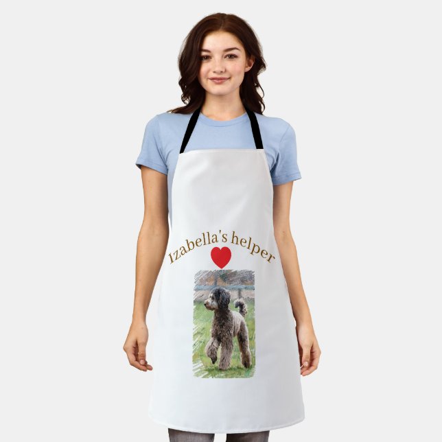 Personalized Dog Apron | Custom Photo & Text (Worn)