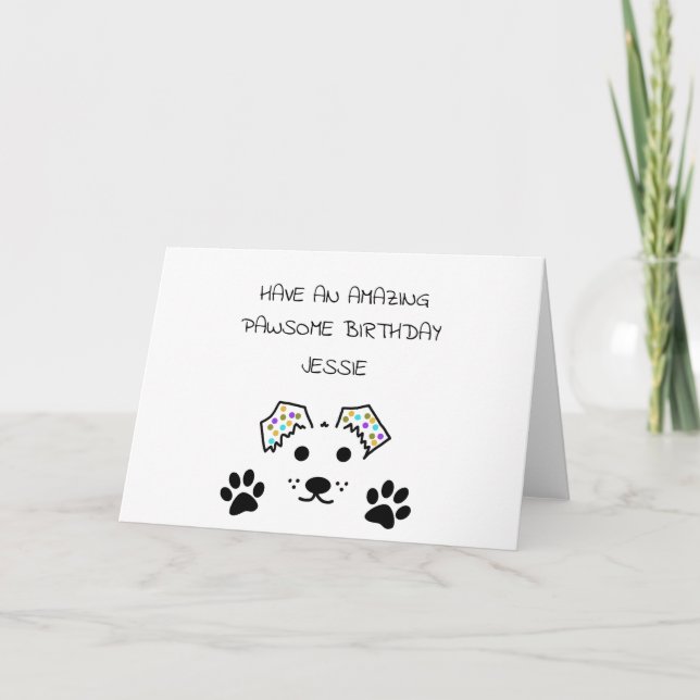 Personalized Dog Birthday Card (Front)