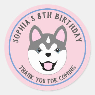 Personalized Dog Birthday Party Stickers