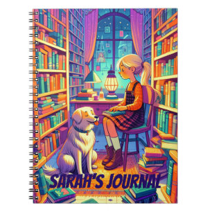 Personalized Dog Book Lovers Notebook Journal
