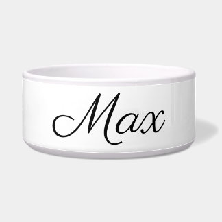 Personalized Dog Bowl Black on White