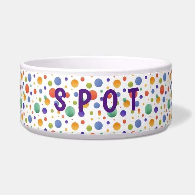 Personalized Dog Bowl in Cute Trending Colours (Front)