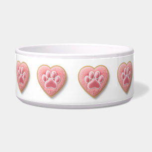 Personalized Dog Bowl Pet Mom Chenille Paw Print