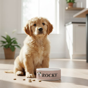Personalized dog bowl with pet photo + name   