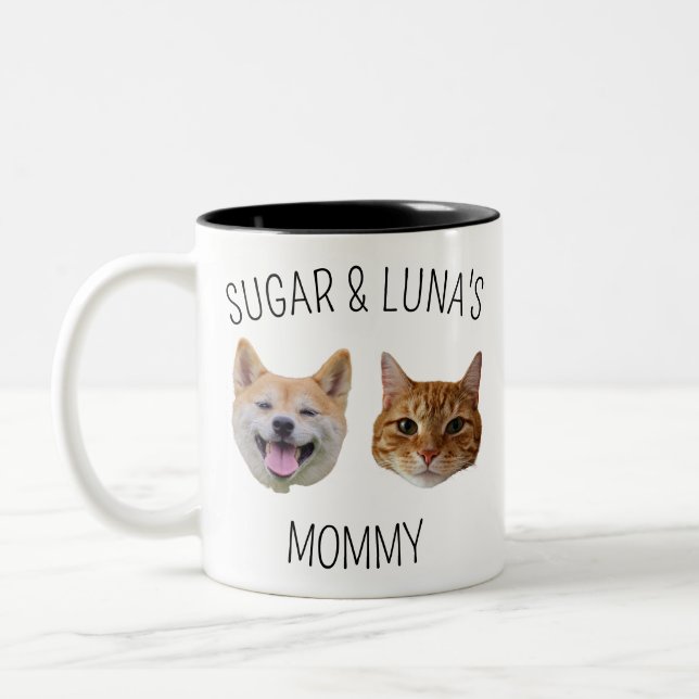 Personalized Dog Cat Face Mug, Mug gift for Mom (Left)