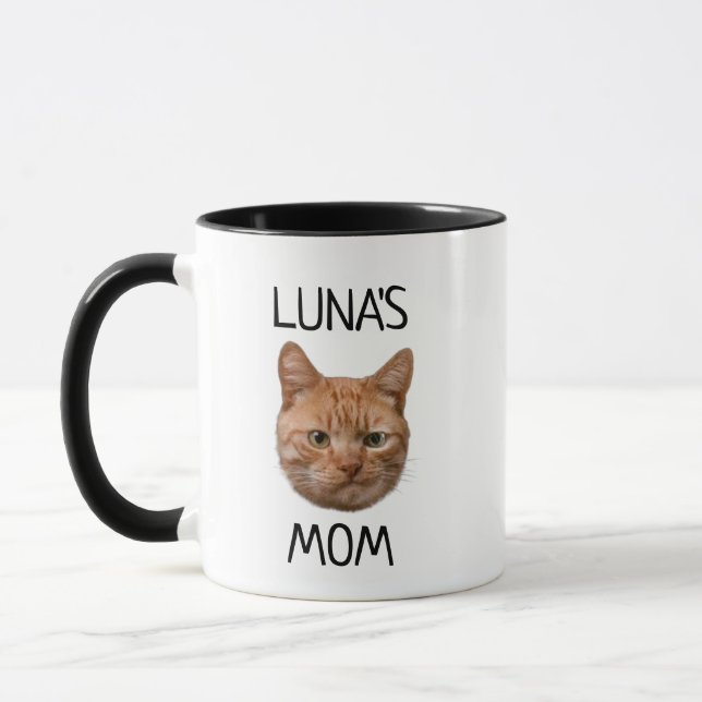 Personalized Dog Cat Face Name Pet Lover Owner Mug (Left)