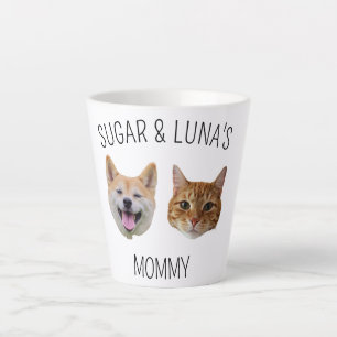 Personalized Dog Cat Face Photo, Cute Gift for Mom Latte Mug