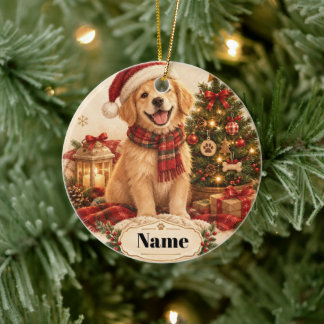 Personalized Dog Christmas Ornament Custom Name