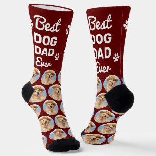 Personalized DOG DAD Pattern Pet Photo Collage Socks