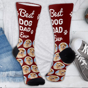 Personalized DOG DAD Pattern Pet Photo Collage Socks