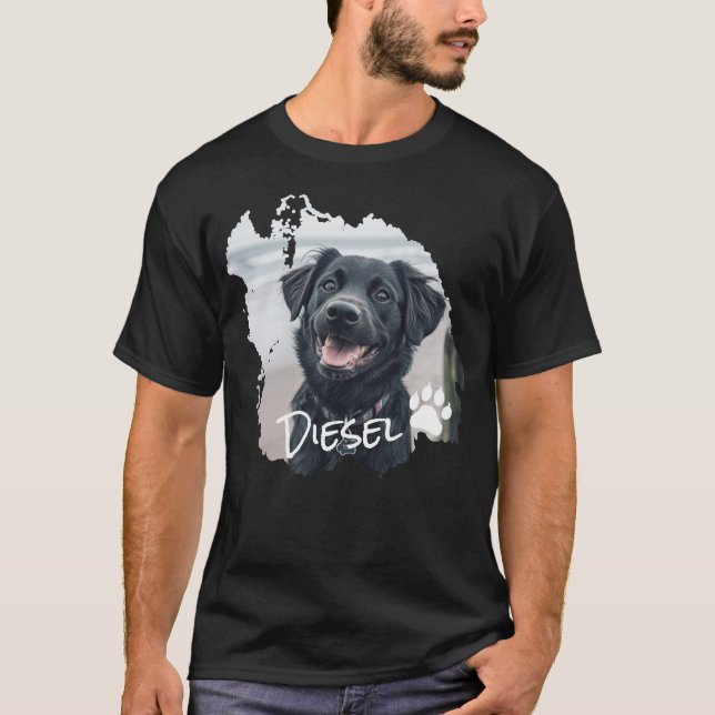 Personalized Dog Distressed Graphic T-Shirt (Front)