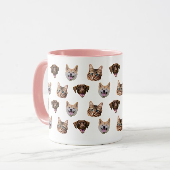 Personalized Dog Face Mug, Dog Cat Mom Gift  Mug (Front Left)