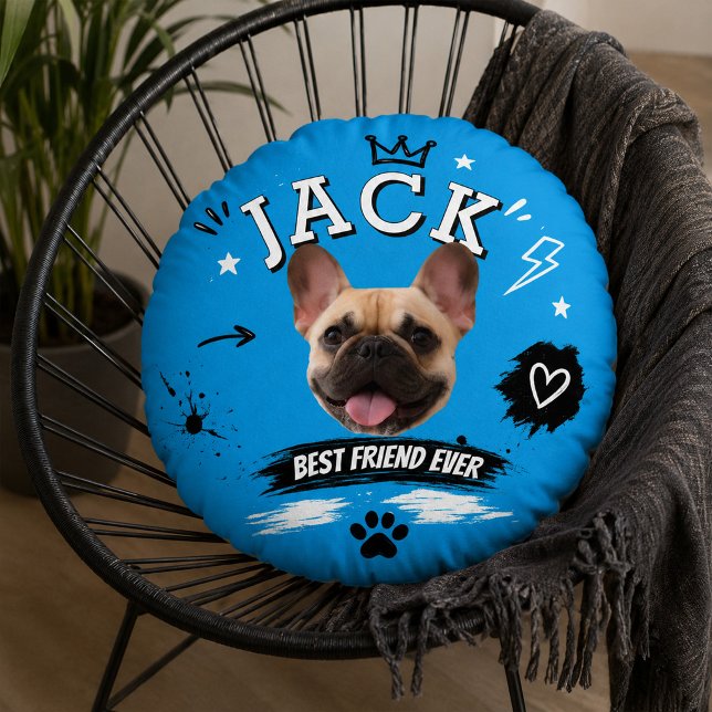 Personalized Dog Face Round Custom Pet Phot Pillow (Creator Uploaded)
