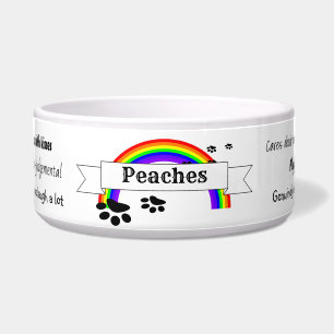 Personalized Dog Food Bowl - Rainbow - HAMbWG