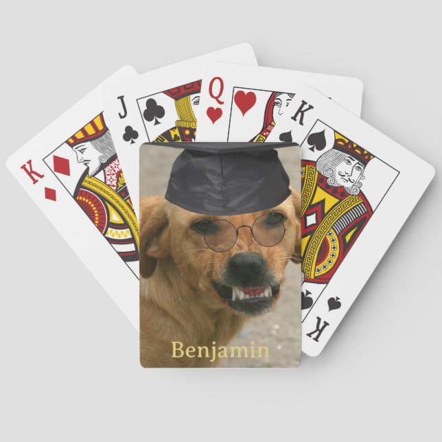 Personalized Dog Graduating Playing Cards (Back)