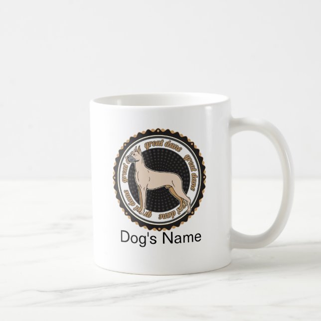Personalized Dog Great Dane With Name Coffee Mug (Right)
