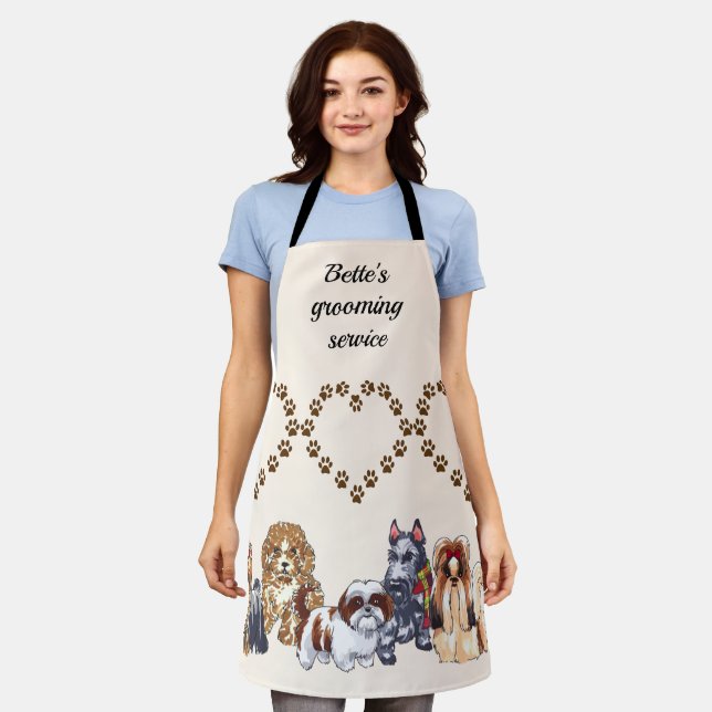 Personalized Dog Grooming Apron (Worn)