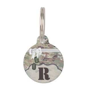 Personalized Dog ID Tag Army OCP Camo Uniform Camo