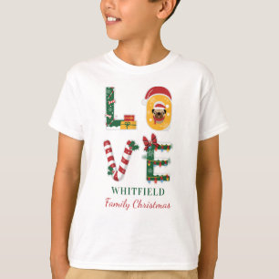 Personalized Dog LOVE Matching Family Christmas T-Shirt