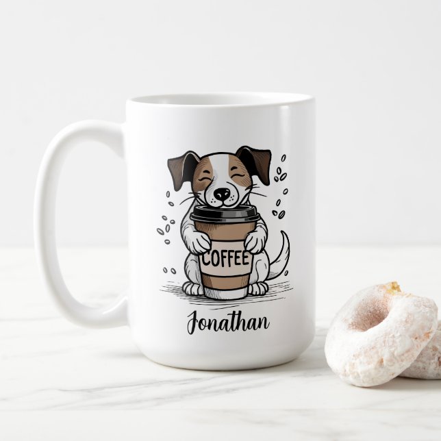 Personalized Dog Lover Coffee Mug (With Donut)