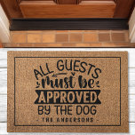 Personalized Dog Lover Doormat<br><div class="desc">Welcome guests with a playful reminder of who's really in charge with this personalized "All Guests Must Be Approved By The Dog" doormat. The adorable paw print detail and customizable family name add a charming touch to this functional and humourous doormat. Made from durable coir, it's perfect for trapping dirt...</div>