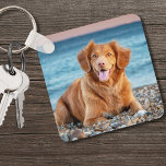 Personalized Dog Lover Keepsake Pet Photo Keychain<br><div class="desc">Create a personalized keepsake with this custom pet photo keychain, perfect for any dog mom, dog dad, or pet lover. Cherish your furry friend by adding your favourite photo, or use two different images for each side. This unique keychain makes a thoughtful gift for Christmas, birthdays, or as a special...</div>