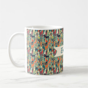 Personalized Dog Lover Name Seamless Pattern Mug