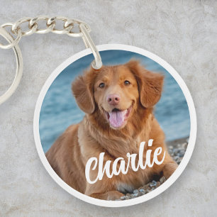 Personalized Dog Lover Two Photo Pet Keepsake Keychain