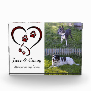 Personalized Dog Lovers Photo Block - Red