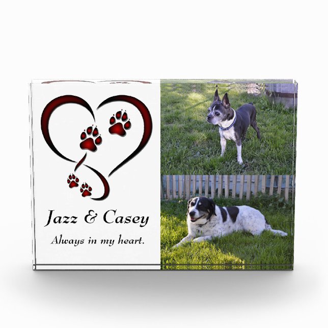 Personalized Dog Lovers Photo Block - Red (Front)